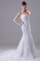 Mermaid/Trumpet Sleeveless Satin Lace LOrganza New Arrival Wedding Dresses 2030374