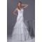 Mermaid/Trumpet Spaghetti Strap Satin Lace Sweetheart Reception Wedding Dresses 2030375