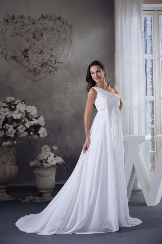 A-Line Chiffon Sleeveless One-Shoulder Wedding Dresses Maternity Wedding Dresses 2030377 A-Line Chiffon Sleeveless One-Shoulder Wedding Dresses Maternity Wedding Dresses 2030377