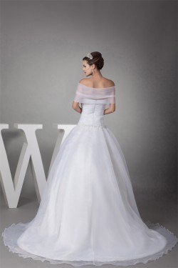 Sleeveless Portrait Satin Organza Princess New Arrival Wedding Dresses 2030379