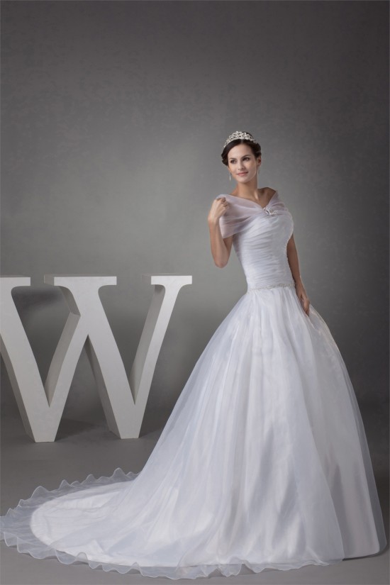 Sleeveless Portrait Satin Organza Princess New Arrival Wedding Dresses 2030379 Sleeveless Portrait Satin Organza Princess New Arrival Wedding Dresses 2030379
