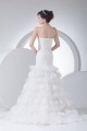 Trumpet/Mermaid Sleeveless Satin Lace Fine Netting Strapless Wedding Dresses 2030388