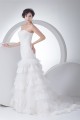 Trumpet/Mermaid Sleeveless Satin Lace Fine Netting Strapless Wedding Dresses 2030388