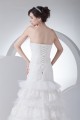 Trumpet/Mermaid Sleeveless Satin Lace Fine Netting Strapless Wedding Dresses 2030388