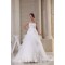 A-Line Strapless Sleeveless Satin Lace Organza Wedding Dresses 2030390