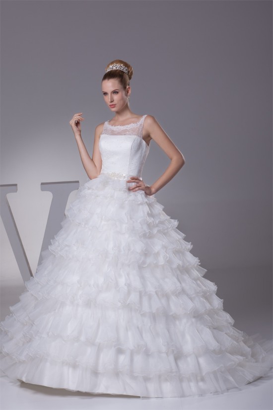 Sleeveless Satin Lace Organza Princess Strapless Reception Wedding Dresses 2030393 Sleeveless Satin Lace Organza Princess Strapless Reception Wedding Dresses 2030393