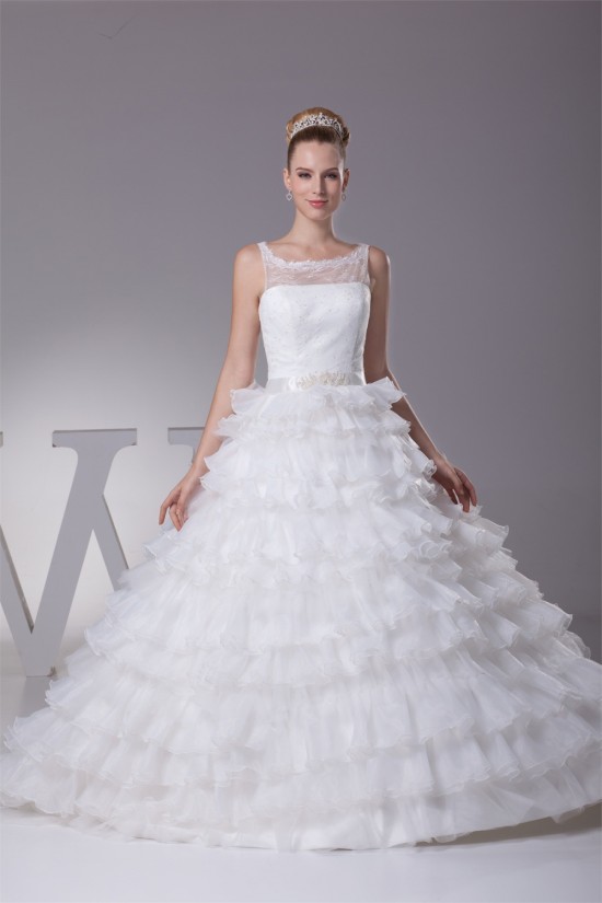 Sleeveless Satin Lace Organza Princess Strapless Reception Wedding Dresses 2030393 Sleeveless Satin Lace Organza Princess Strapless Reception Wedding Dresses 2030393