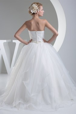 Ball Gown Sleeveless Satin Organza Sweetheart Wedding Dresses 2030394