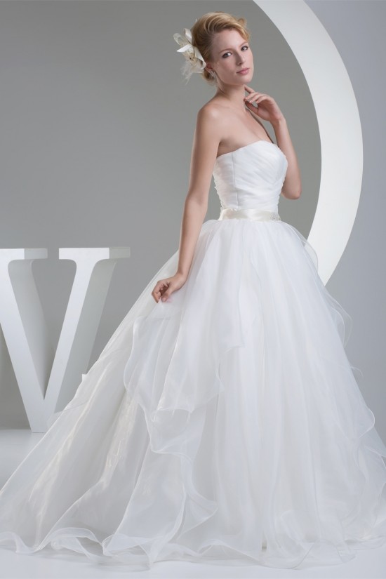 Ball Gown Sleeveless Satin Organza Sweetheart Wedding Dresses 2030394 Ball Gown Sleeveless Satin Organza Sweetheart Wedding Dresses 2030394