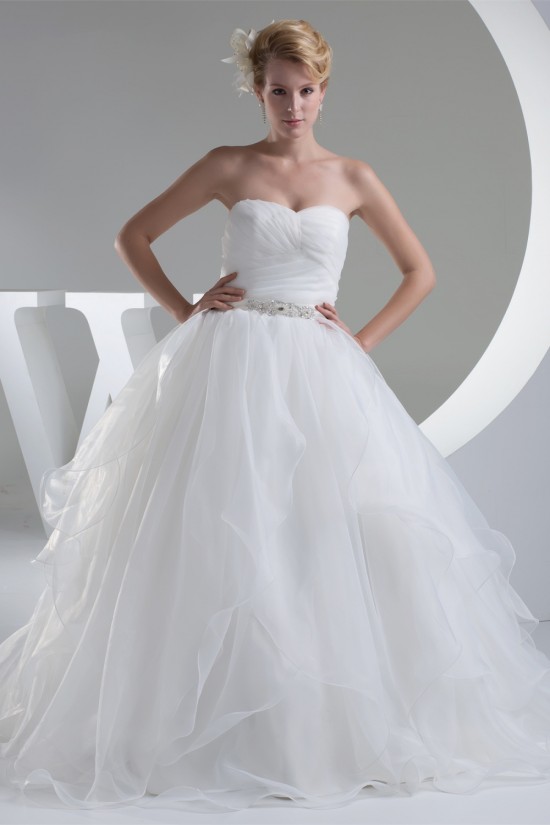 Ball Gown Sleeveless Satin Organza Sweetheart Wedding Dresses 2030394 Ball Gown Sleeveless Satin Organza Sweetheart Wedding Dresses 2030394