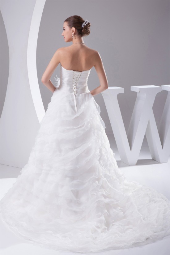 Sleeveless Satin Organza Sweetheart A-Line Best Wedding Dresses 2030396 Sleeveless Satin Organza Sweetheart A-Line Best Wedding Dresses 2030396