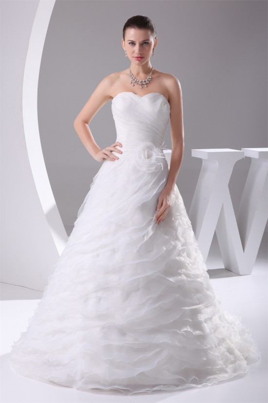 Sleeveless Satin Organza Sweetheart A-Line Best Wedding Dresses 2030396 Sleeveless Satin Organza Sweetheart A-Line Best Wedding Dresses 2030396