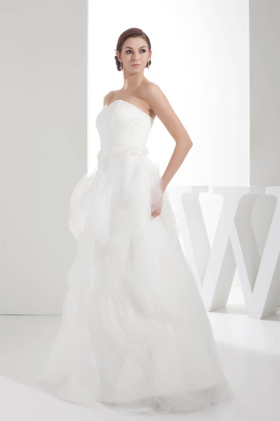 Sleeveless Satin Organza Sweetheart A-Line Sweet Wedding Dresses 2030397 Sleeveless Satin Organza Sweetheart A-Line Sweet Wedding Dresses 2030397