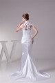 Trumpet/Mermaid High Neck Lace Silk like Satin Fine Netting Wedding Dresses 2030400 Trumpet/Mermaid High Neck Lace Silk like Satin Fine Netting Wedding Dresses 2030400