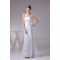 Sleeveless Sheath/Column Square Lace Silk like Satin Wedding Dresses 2030402