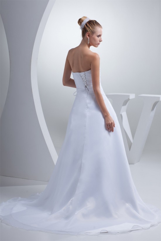 A-Line Sleeveless Soft Sweetheart Satin Satin Organza Reception Wedding Dresses 2030405 A-Line Sleeveless Soft Sweetheart Satin Satin Organza Reception Wedding Dresses 2030405