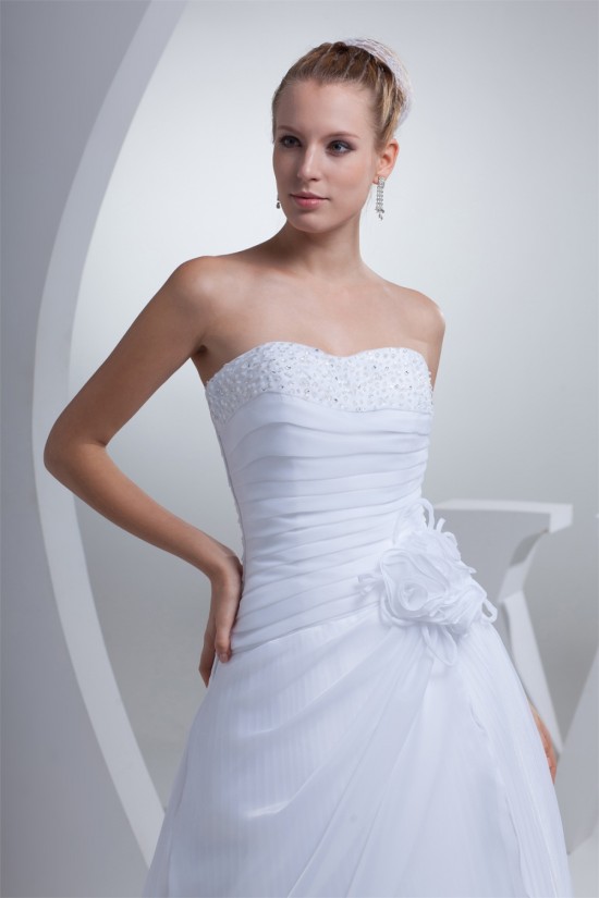 A-Line Sleeveless Soft Sweetheart Satin Satin Organza Reception Wedding Dresses 2030405 A-Line Sleeveless Soft Sweetheart Satin Satin Organza Reception Wedding Dresses 2030405
