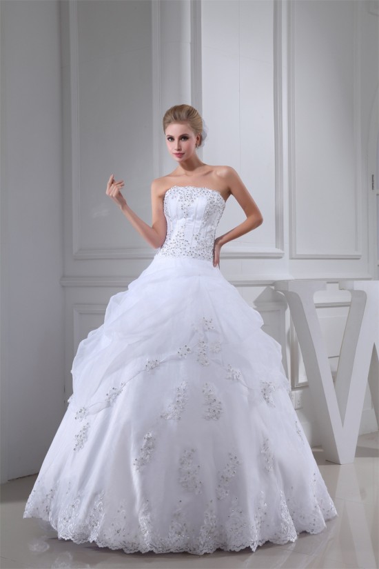 Ball Gown Beaded Satin Lace Organza Floor Length Wedding Dresses 2030406 Ball Gown Beaded Satin Lace Organza Floor Length Wedding Dresses 2030406