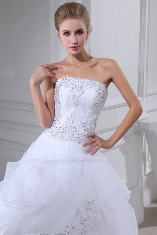 Ball Gown Beaded Satin Lace Organza Floor Length Wedding Dresses 2030406 Ball Gown Beaded Satin Lace Organza Floor Length Wedding Dresses 2030406