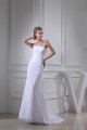Sheath/Column Sleeveless Square Satin Lace Wedding Dresses 2030407