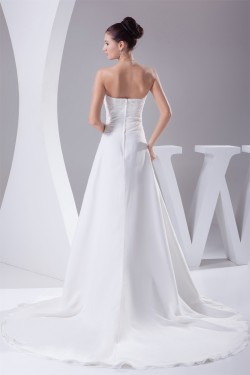 A-Line Sleeveless Strapless Lace Wedding Dresses 2030409