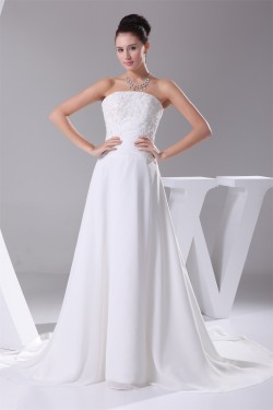 A-Line Sleeveless Strapless Lace Wedding Dresses 2030409
