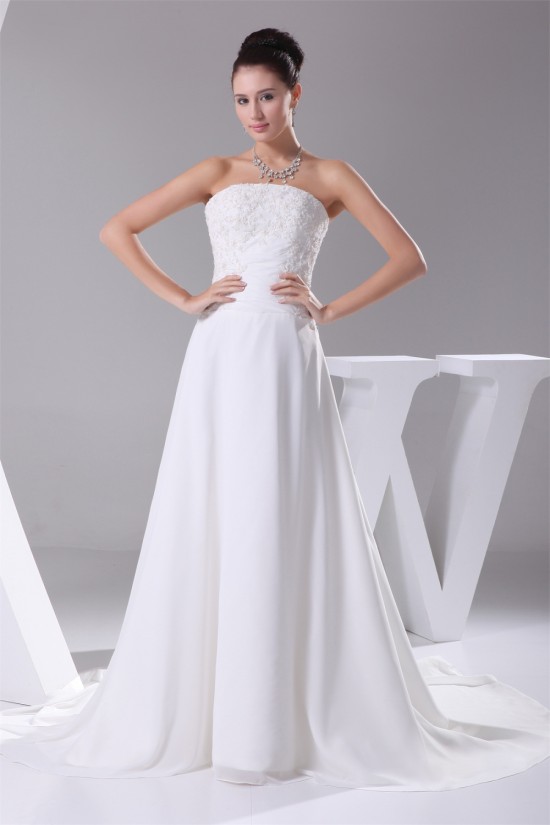A-Line Sleeveless Strapless Lace Wedding Dresses 2030409 A-Line Sleeveless Strapless Lace Wedding Dresses 2030409