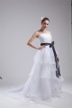 A-Line Satin Organza Sleeveless Strapless Wedding Dresses 2030411