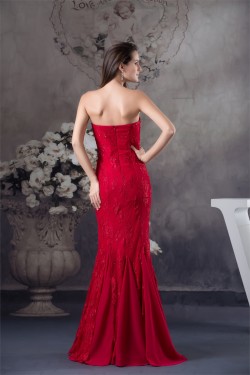 Sleeveless Strapless Mermaid/Trumpet Chiffon Lace Silk like Satin Wedding Dresses 2030413