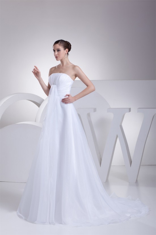A-Line Strapless Satin Organza New Arrival Wedding Dresses 2030415 A-Line Strapless Satin Organza New Arrival Wedding Dresses 2030415