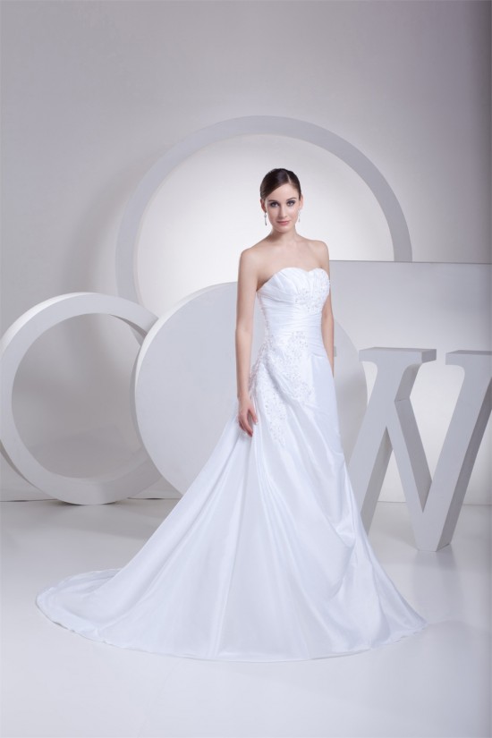 A-Line Strapless Satin Taffeta Lace New Arrival Wedding Dresses 2030416 A-Line Strapless Satin Taffeta Lace New Arrival Wedding Dresses 2030416