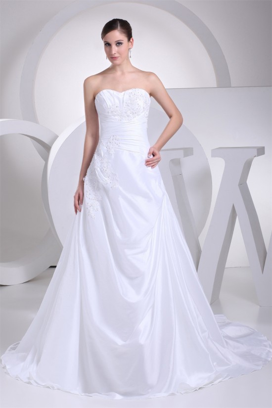 A-Line Strapless Satin Taffeta Lace New Arrival Wedding Dresses 2030416 A-Line Strapless Satin Taffeta Lace New Arrival Wedding Dresses 2030416