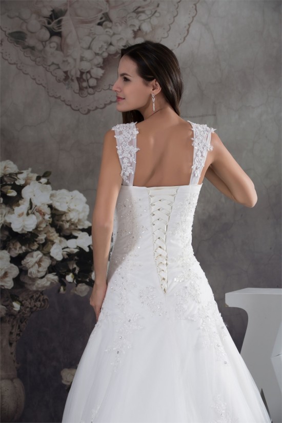 A-Line Sleeveless Straps Satin Fine Netting Wedding Dresses 2030417 A-Line Sleeveless Straps Satin Fine Netting Wedding Dresses 2030417