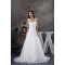 A-Line Sleeveless Straps Satin Fine Netting Wedding Dresses 2030417