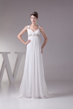 Sleeveless Straps Chiffon Silk like Satin Sweet Wedding Dresses Maternity Wedding Dresses 2030418