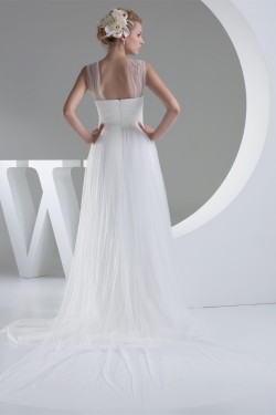 Sheath/Column Straps Satin Fine Netting Most Beautiful Wedding Dresses Maternity Wedding Dresses 2030420