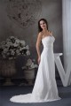 Sheath/Column Sleeveless Sweetheart Chiffon Lace Silk like Satin Best Wedding Dresses 2030429