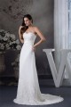 Sheath/Column Sleeveless Sweetheart Chiffon Lace Silk like Satin Best Wedding Dresses 2030429
