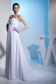 Sheath/Column Sleeveless Sweetheart Chiffon Satin Lace Wedding Dresses 2030430