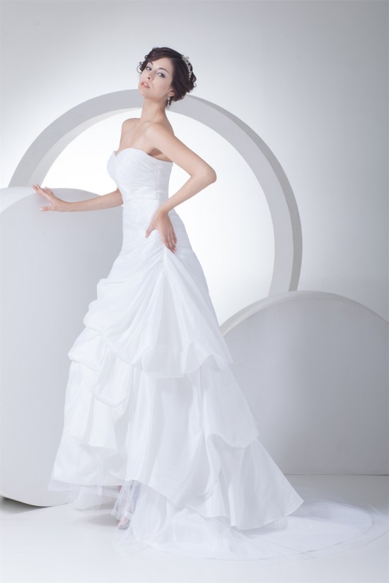 Sleeveless Sweetheart Taffeta Netting A-Line Best Wedding Dresses 2030432 Sleeveless Sweetheart Taffeta Netting A-Line Best Wedding Dresses 2030432