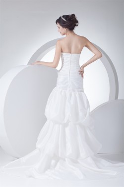 Soft Sweetheart Mermaid/Trumpet Taffeta Netting Reception Wedding Dresses 2030435