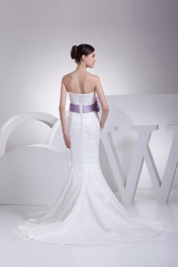 Mermaid/Trumpet Soft Sweetheart Sleeveless Best Wedding Dresses 2030438