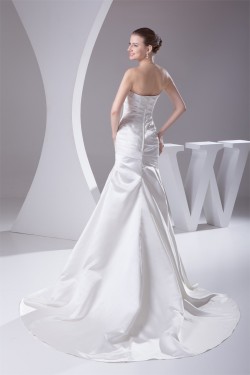 A-Line Soft Sweetheart Sleeveless Satin Most Beautiful Wedding Dresses 2030439