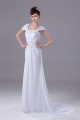 Sheath/Column Capped Sleeves Chiffon Silk like Satin Beaded Lace Wedding Dresses 2030442 Sheath/Column Capped Sleeves Chiffon Silk like Satin Beaded Lace Wedding Dresses 2030442