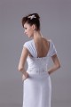 Sheath/Column Capped Sleeves Chiffon Silk like Satin Beaded Lace Wedding Dresses 2030442 Sheath/Column Capped Sleeves Chiffon Silk like Satin Beaded Lace Wedding Dresses 2030442