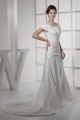 Square Satin Short Sleeve A-Line Wedding Dresses 2030443