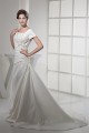 Square Satin Short Sleeve A-Line Wedding Dresses 2030443