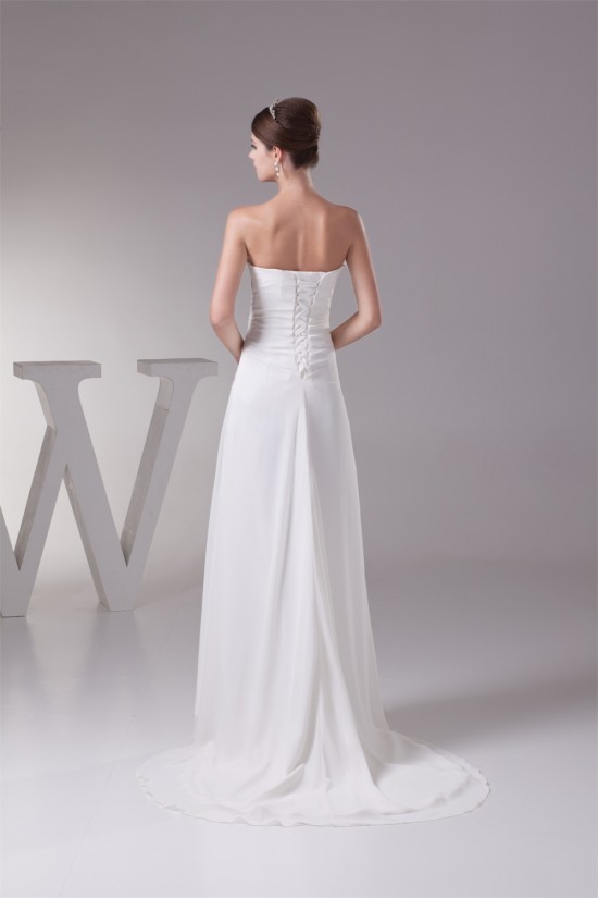 A-Line Strapless Chiffon Silk like Satin New Arrival Wedding Dresses 2030444 A-Line Strapless Chiffon Silk like Satin New Arrival Wedding Dresses 2030444