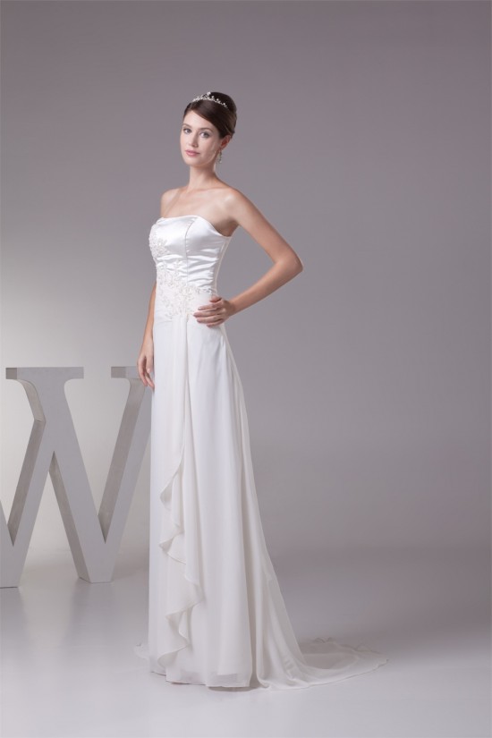 A-Line Strapless Chiffon Silk like Satin New Arrival Wedding Dresses 2030444 A-Line Strapless Chiffon Silk like Satin New Arrival Wedding Dresses 2030444