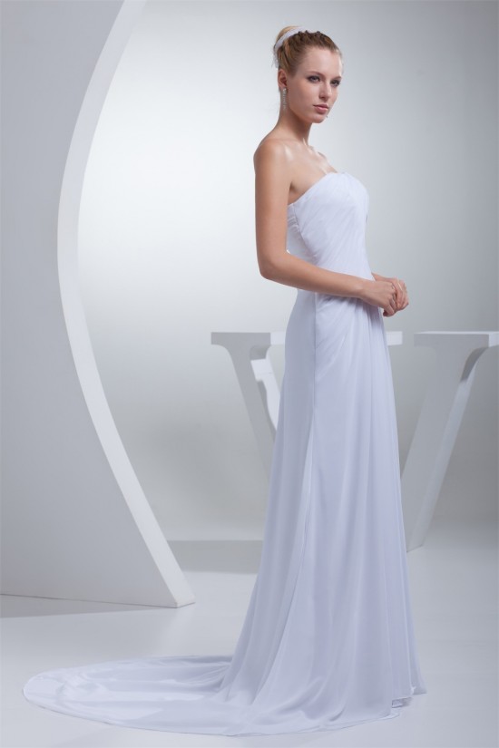 A-Line Strapless Sleeveless Chiffon Silk like Satin Sweet Wedding Dresses 2030445 A-Line Strapless Sleeveless Chiffon Silk like Satin Sweet Wedding Dresses 2030445